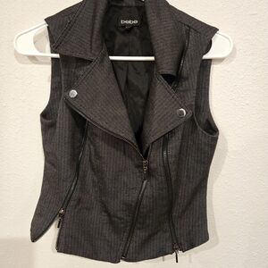 Bebe Charcoal Zippered Vest